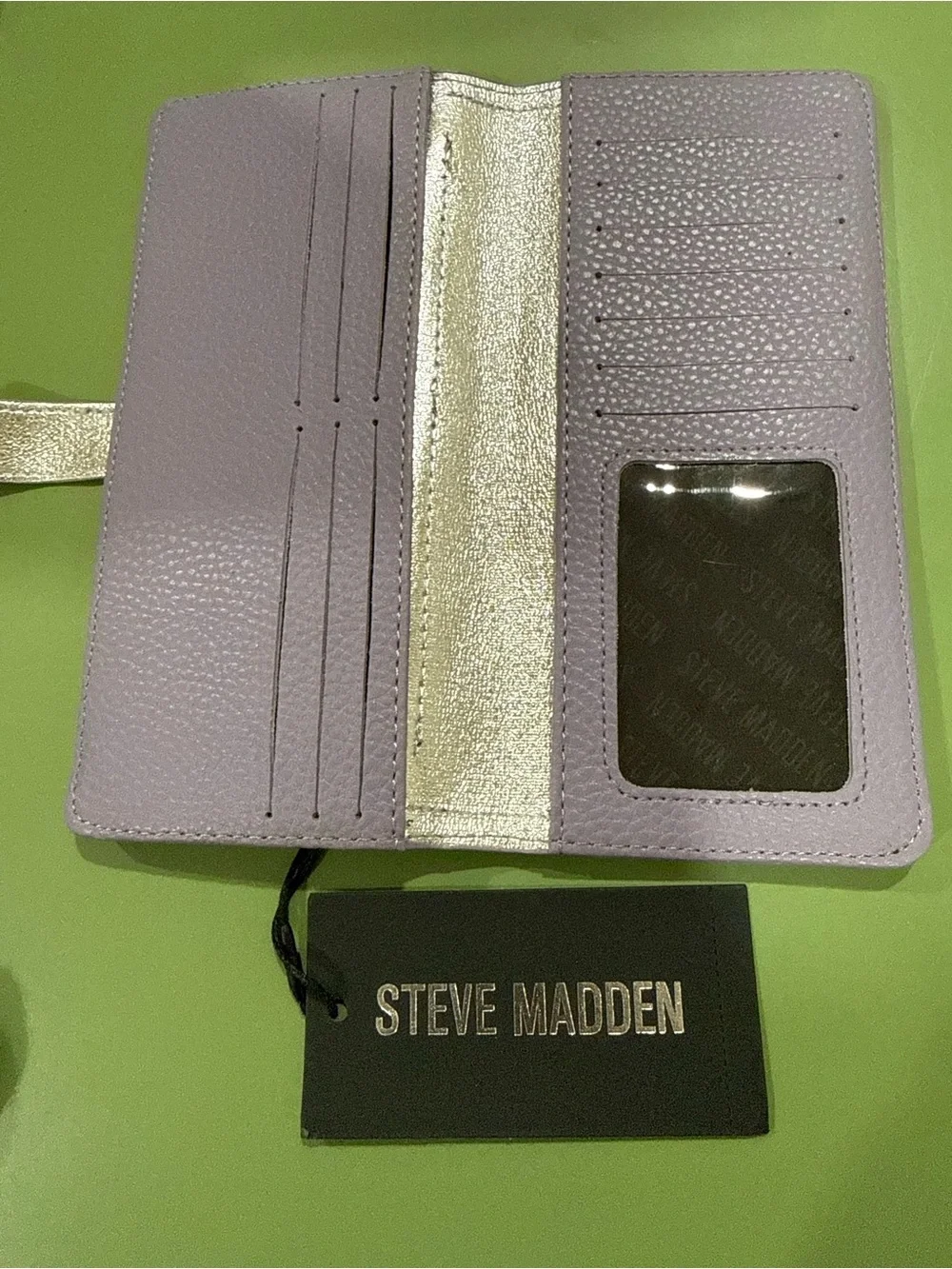 Steve Madden Lilac Textured Wallet with Gold Hardware